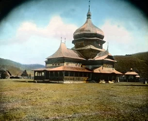 Roemenië, een Grieks-verenigde kerk in de Bukovina regio, circa 1920
