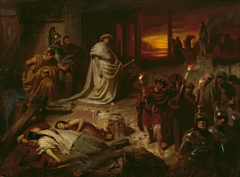 Nero op de ruïnes van Rome