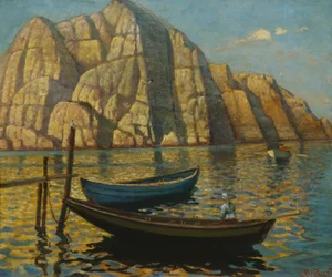 Het eiland Fornet bij Kjerringvik (schilderij)