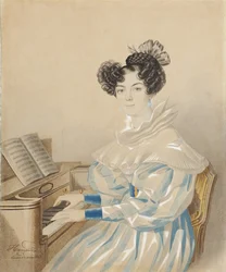 Portret van Tatiana Petrovna Lvova 1789-1848, geboren Poltoratskaya, 1820s