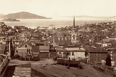 San Francisco, vanaf California en Powell Street, 1864
