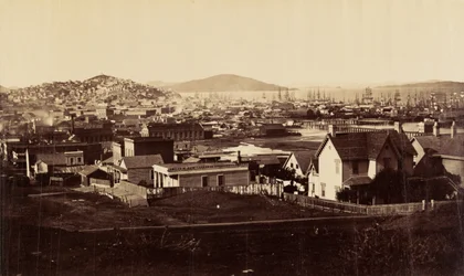 [Stadsfront vanaf Rincon Hill in 1860]