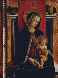 Madonna en kind, detail (uit het San Silvestro polyptiek, 1468)