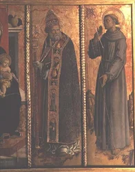 St. Sylvester en St. Franciscus, detail van het San Silvestro polyptiek
