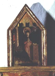 De Annunciatie, detail van het San Silvestro polyptiek