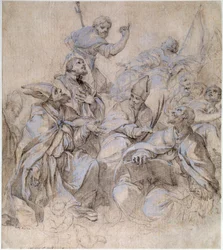 Schets van een Fresco voor de Santa Maria del Popolo Kerk in Rome