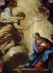 De annunciatie met bloemen (detail)