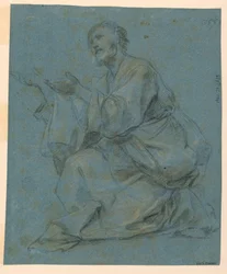 Tekening, Studies: Twee zittende mannen, 1650-1675