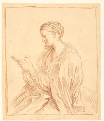 Vrouw Lezend, in Profiel naar Links