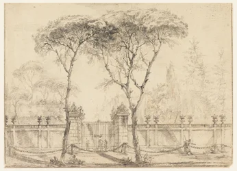 Tekening, Aan de poort van een villa, 1770-86