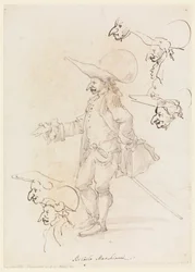 Tekening, karikaturen, ca. 1725-75