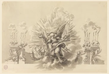 Tekening, Ontwerp voor een ceremoniële decoratie, ca. 1760
