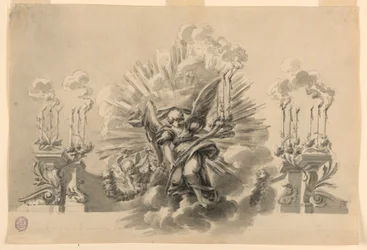 Tekening, Ontwerp voor een ceremoniële decoratie, ca. 1760