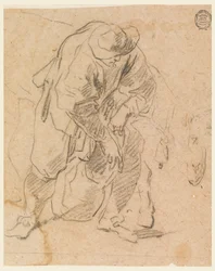 Tekening, Boer met tas, 1728-78