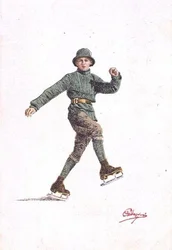 Eenzame Man aan het Schaatsen
