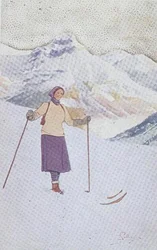 Skiër op de hellingen van Engelberg, Zwitserland