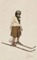 Vrouw aan het skiën