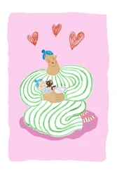 Lieve moeder-babyknuffel