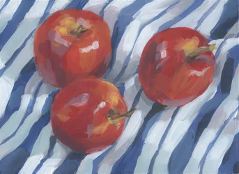 Rode appels op strepen