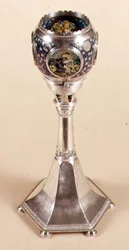 Plique-a-jour geëmailleerde lamp, 1905-12