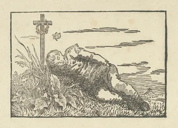 Slapende jongen op een graf, 1802