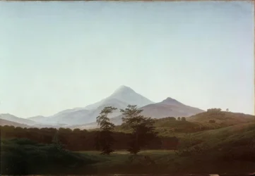 Boheems landschap met de grote en kleine Milleschaue