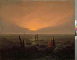 Maanopkomst aan zee