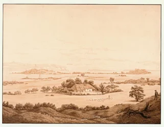 Landschap op Rügen met herder