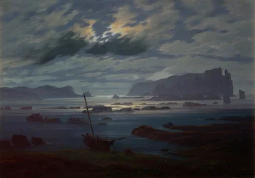 De noordelijke zee bij maanlicht