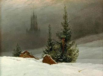 Winterlandschap met kerk