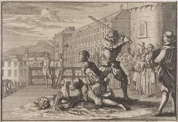 Onthoofding van de markies van Cinq-Mars en François De Thou, 1642