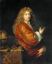 Nicolaes Hartsoeker, natuurkundige, ontwerpt een boot in een storm. 1682 ...