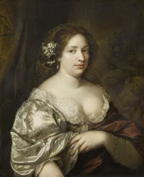 Portret van Margaretha Godin (overleden 1694), vrouw van de kunstenaar