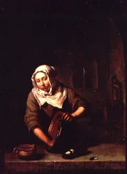 Vrouw aan het schoonmaken