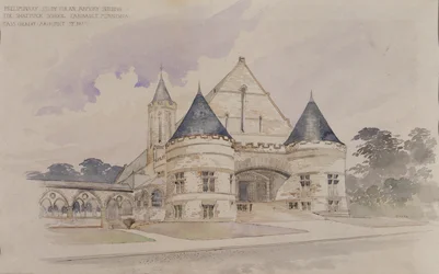 Voorstudie voor een wapenarsenaal voor Shattuck School, Faribault, Minnesota