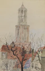 Toren van de Kathedraal van Utrecht, Nederland, 1898.