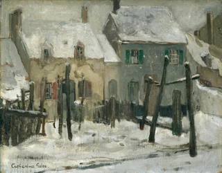 Sneeuwlandschap, Etaples (olieverf op doek)