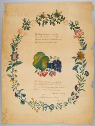 Zonder Titel (gedicht en decoratieve krans)