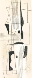 Compositie, ca. 1950 (houtskool en aquarel op papier)