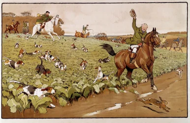 Aquarel door Cecil Aldin