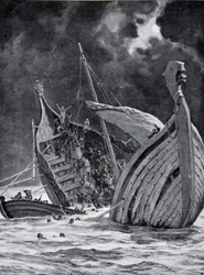 Het verlies van het Witte Schip in 1120, illustratie uit 