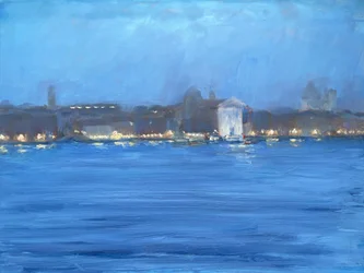 Nocturne, Venetië 2025 (Olieverf op paneel)