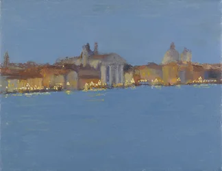 Zomernacht op de Zattere, Venetië (olieverf op doek)