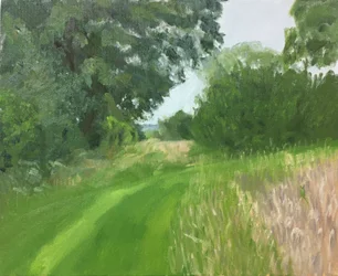 Door de kloof, bij Charlbury 2021 (olieverf op doek)