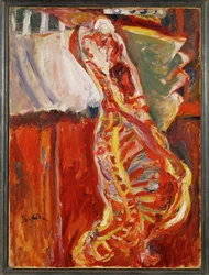 Halve zijde van rundvlees, ca.1922-23 (schilderij op doek)