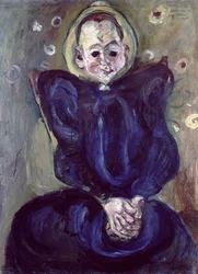 Vrouw in een blauwe jurk