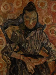 Vrouw zittend op een stoel, ca. 1917-18