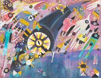 Speelse kosmische vogels