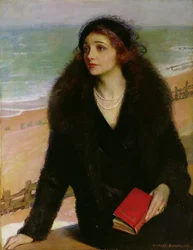 Portret van Ursula Bloom (1892-1984) op de Promenade in Walton-on-the-Naze