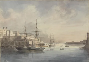 Uitzicht op Malta, ca. 1849